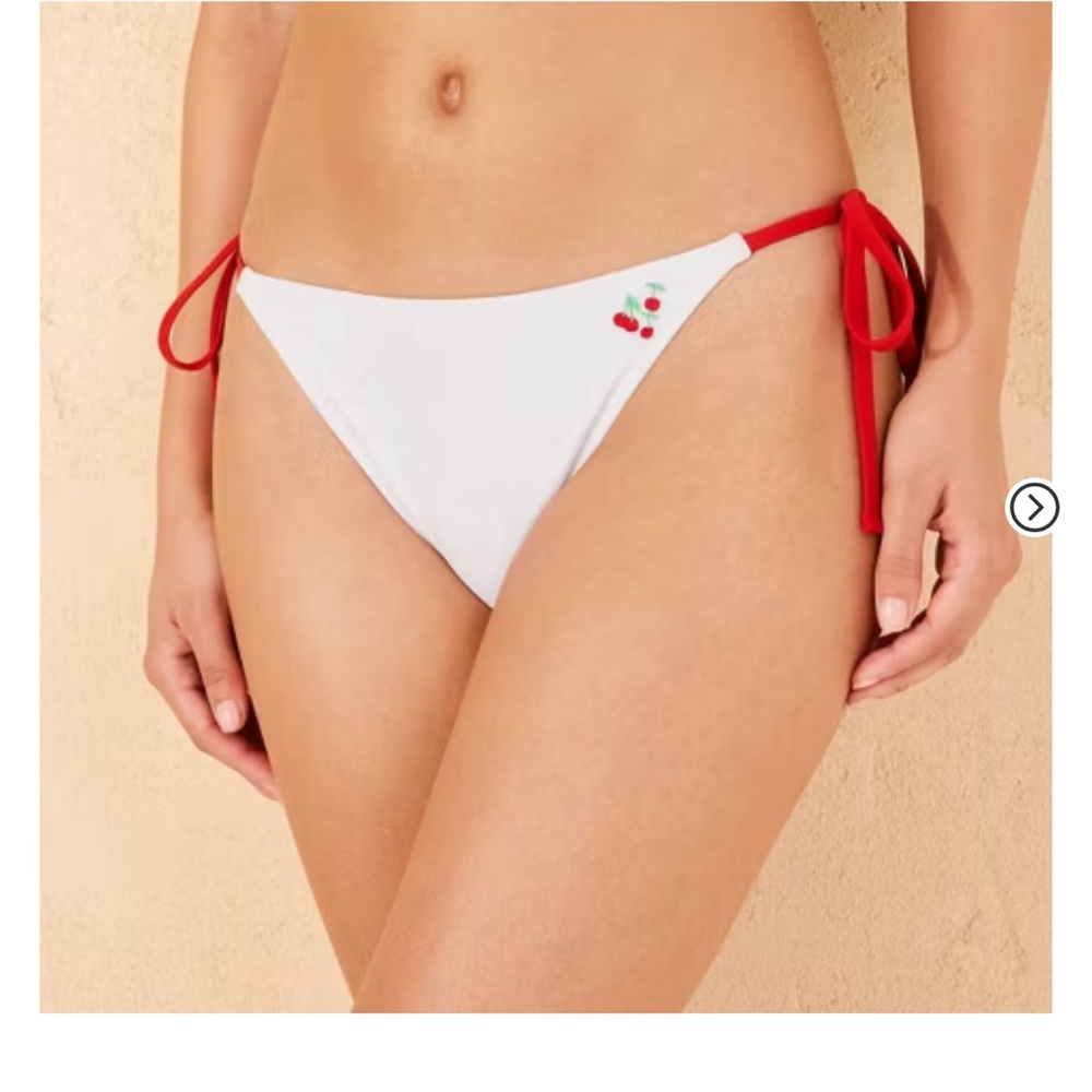 Wild Fable White and Red Bikini Bottom